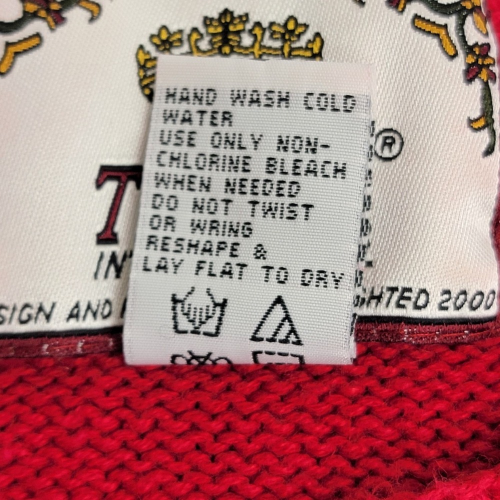 Vtg Tiara International 90s Christmas Cardigan Large Red Stocking Tree Button Up - Picture 9 of 13